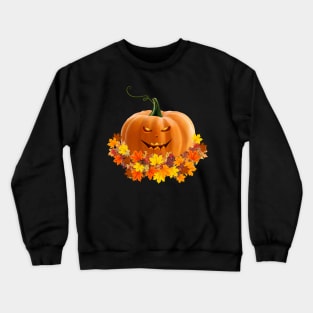 pumpkins face, pumpkins, halloween, fall, autumn, orange Crewneck Sweatshirt